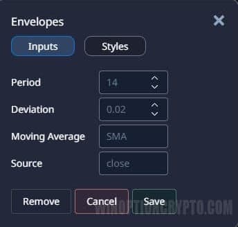 Envelope settings